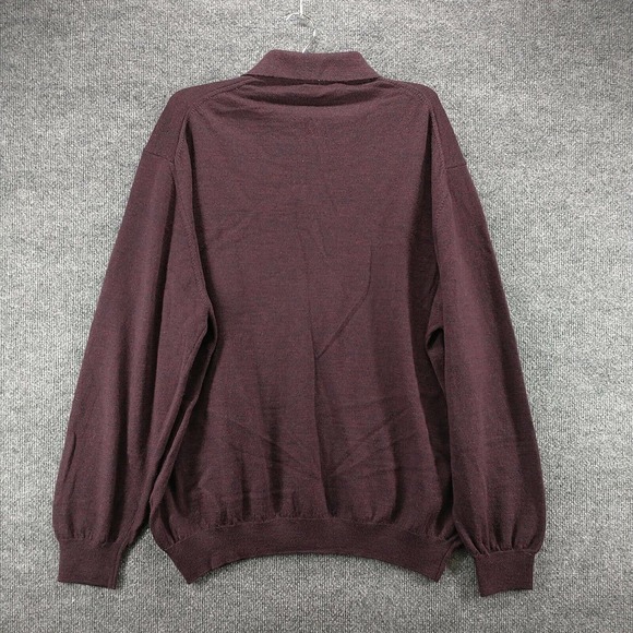 Toscano Men's Pullover Collared Sweater Purple XL Long Sleeve Made in Italy - Picture 5 of 12